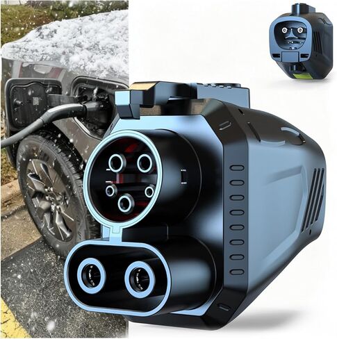 محول NACS إلى CCS للشحن السريع CCS1 EV في شاحن Tesla V3/V4 الفائق، محول تيار مستمر NACS بحد أقصى 500 أمبير 1000 فولت للنسخ الاحتياطي لشحن رحلة الطريق، أقفال مزدوجة للاتصال الآمن القوي in Kuwait