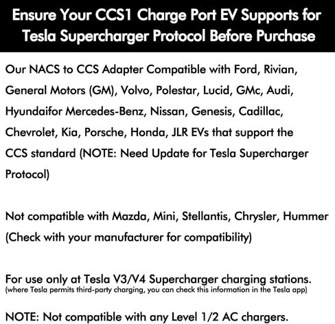 محول NACS إلى CCS للشحن السريع CCS1 EV في شاحن Tesla V3/V4 الفائق، محول تيار مستمر NACS بحد أقصى 500 أمبير 1000 فولت للنسخ الاحتياطي لشحن رحلة الطريق، أقفال مزدوجة للاتصال الآمن القوي in Kuwait