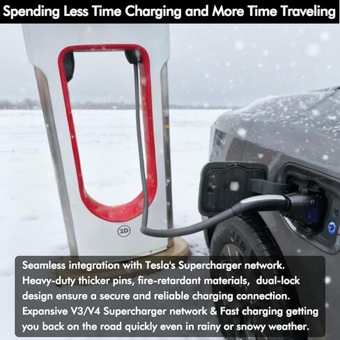 محول NACS إلى CCS للشحن السريع CCS1 EV في شاحن Tesla V3/V4 الفائق، محول تيار مستمر NACS بحد أقصى 500 أمبير 1000 فولت للنسخ الاحتياطي لشحن رحلة الطريق، أقفال مزدوجة للاتصال الآمن القوي in Kuwait