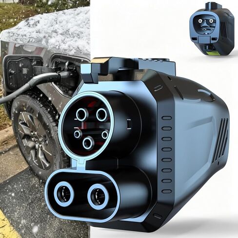 محول NACS إلى CCS للشحن السريع CCS1 EV في شاحن Tesla V3/V4 الفائق، محول تيار مستمر NACS بحد أقصى 500 أمبير 1000 فولت للنسخ الاحتياطي لشحن رحلة الطريق، أقفال مزدوجة للاتصال الآمن القوي in Kuwait