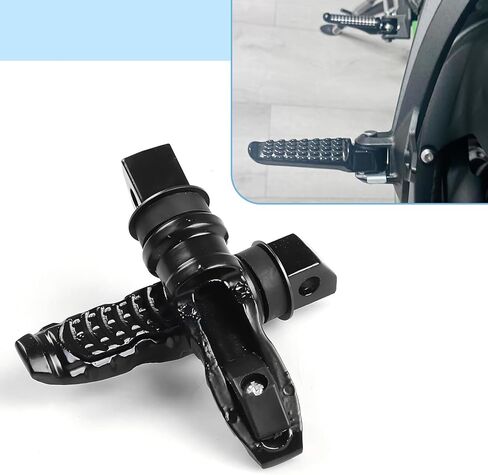 2 PCS Motorcycle Footpegs, Aluminum Alloy Rear Passenger Foot Pegs Kit, 4.685 inches Modification Pedal Accessories Rear Footrest, Universal for Most Motorcycles Electric Bike (Black) in Saudi Arabia
