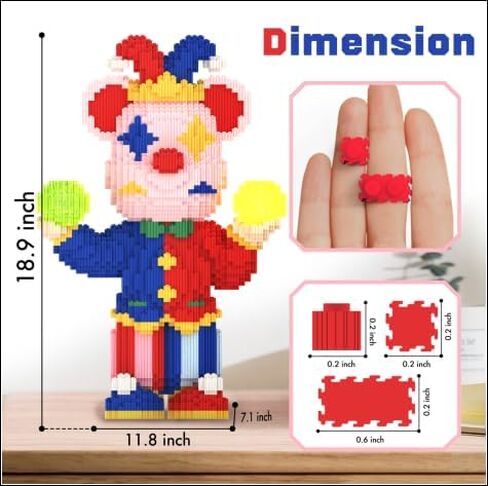 مكعبات بناء الدب (5000 قطعة) | نموذج عرض الدب 700% | مكعبات بناء على شكل حيوانات ثلاثية الأبعاد مع درج | تصميم مضان | فكرة لديكور المنزل والمكتب | CZ7741 in Kuwait