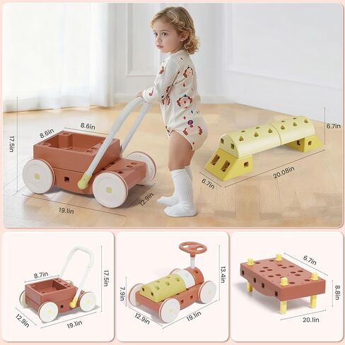 41 PCS STEM DIY Building Blocks for Toddlers, Giant Educational Stacking Ride Toy, Montessori Jumbo Blocks to Improve Creativity for Age 3-8 Boys and Girls in Saudi Arabia