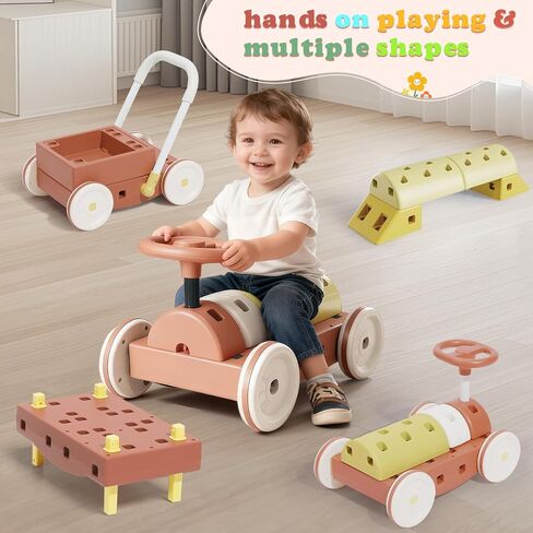 41 PCS STEM DIY Building Blocks for Toddlers, Giant Educational Stacking Ride Toy, Montessori Jumbo Blocks to Improve Creativity for Age 3-8 Boys and Girls in Saudi Arabia