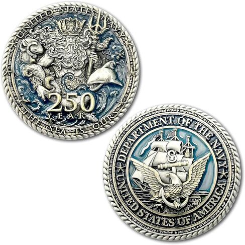 عملة التحدي القابلة للجمع للذكرى السنوية الـ 250 لعيد ميلاد الملك نبتون المخضرم من البحرية الأمريكية، إصدار محدود in Kuwait