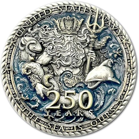 عملة التحدي القابلة للجمع للذكرى السنوية الـ 250 لعيد ميلاد الملك نبتون المخضرم من البحرية الأمريكية، إصدار محدود in Kuwait