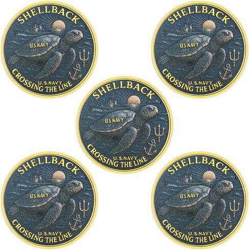 عملة البحرية الأمريكية Shellback Crossing The Line Challenge هدية عسكرية للمحاربين القدامى (قطعة واحدة) in Kuwait