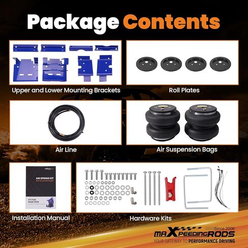 طقم أكياس تعليق هوائي خلفي من maxpeedingrods 7500 رطل لدودج رام 3500 RWD 4WD 2019-2024 طقم زنبرك هوائي للشاحنات in Saudi Arabia