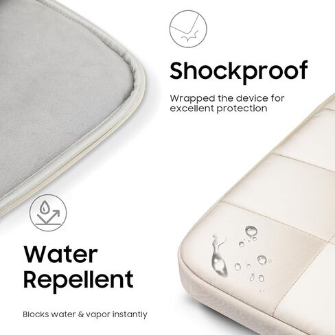 حافظة Fintie لجهاز MacBook Air 13 بوصة A3240 A3113 A2681 (إصدار 2022 2023 2024 2025) - غطاء شفاف سهل التركيب وحقيبة حمل للكمبيوتر المحمول لجهاز MacBook Air 13.6 بوصة M2 M3 M4 Chip (بيج) in Kuwait