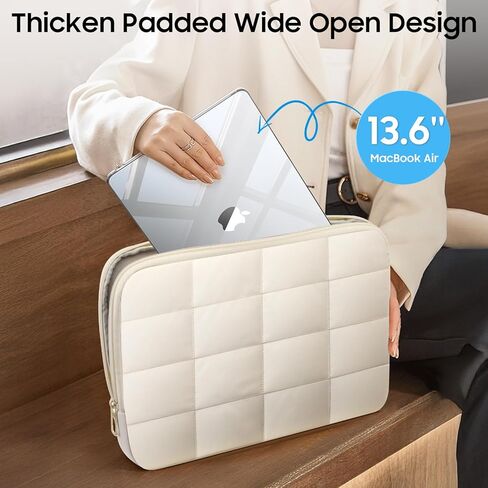 حافظة Fintie لجهاز MacBook Air 13 بوصة A3240 A3113 A2681 (إصدار 2022 2023 2024 2025) - غطاء شفاف سهل التركيب وحقيبة حمل للكمبيوتر المحمول لجهاز MacBook Air 13.6 بوصة M2 M3 M4 Chip (بيج) in Kuwait