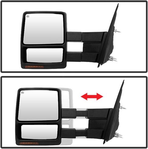 ACANII - For 2007-2014 Ford F150 Pickup w/Power Heat LED Signal Puddle Lamp Telescoping Towing Side Mirrors Left+Right in Saudi Arabia