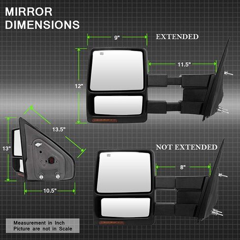 ACANII - For 2007-2014 Ford F150 Pickup w/Power Heat LED Signal Puddle Lamp Telescoping Towing Side Mirrors Left+Right in Saudi Arabia