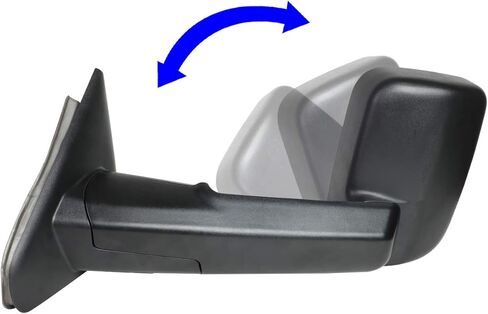 Auto Dynasty Pair Black Manual Adjustment w/Puddle Light Flip Up Rear View Side Tow Towing Mirrors Compatible with Dodge Ram 02-09 in Saudi Arabia