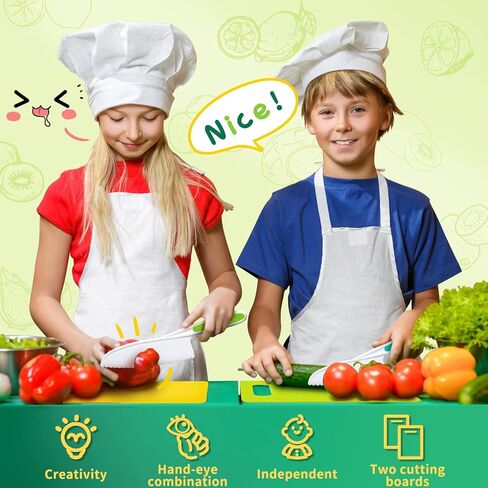 Montessori Kitchen Tools,13Pcs Toddler Knife Set Kids Knife Set for Real Cooking-Kids Kitchen Tools Set Include Toddler Knives Cutting Boards Sandwich Cutters Peeler for Toddler Birthday Gift in Saudi Arabia