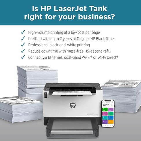 HP Laserjet-Tank 2504dw Wireless Black & White Monochrome Printer Prefilled with Up to 2 Years of Original HP-Toner (2R7F4A) (Renewed) in Saudi Arabia