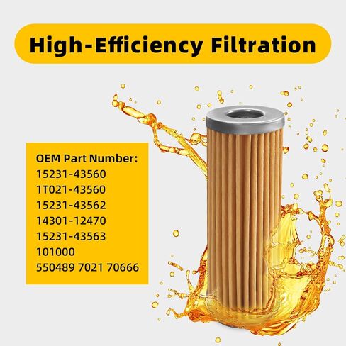 15231-43560 1T021-43560 فلتر الوقود متوافق مع كوبوتا جرار B1500 B2100 B4200 B5100 B6200 B7100 B9200 G3200 G4200 G5200 G6200، يستبدل 14301-12470، 15231-43562 (4 قطع) in Kuwait