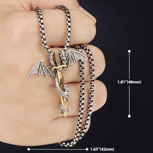 Cross Pendant for Car Rearview Mirror Hanging Accessories Charm Hanging Ornament Necklace Adult Men Stainless Steel Car Mirror Decoration (GoldSword) in Saudi Arabia
