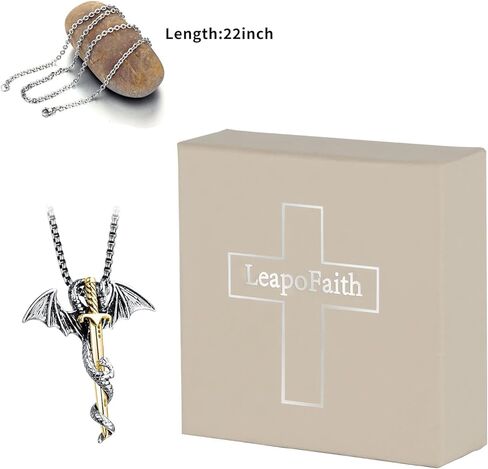Cross Pendant for Car Rearview Mirror Hanging Accessories Charm Hanging Ornament Necklace Adult Men Stainless Steel Car Mirror Decoration (GoldSword) in Saudi Arabia