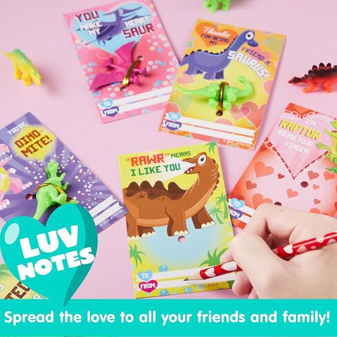 JOYIN 28Pack Valentines Day Gifts Cards with Zoo Animals Figures for Kids, Valentine Party Favors for Classroom Exchange, Valentine's Greeting Cards School Game Prize Toys in Saudi Arabia