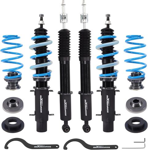 Maxpeedingrods Coilover لسيارة VW Golf Mk5 2003-2009، لسيارة Golf Mk6 2009-2012، لسيارة VW Jetta MK5 2005-2011، Jetta MK6 2011-2019، 24 مستوى من الدعامات القابلة للتعديل، T6 مجموعات خفض مطورة باللون الأزرق in Kuwait