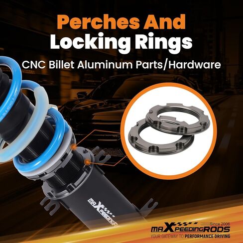 Maxpeedingrods Coilover لسيارة VW Golf Mk5 2003-2009، لسيارة Golf Mk6 2009-2012، لسيارة VW Jetta MK5 2005-2011، Jetta MK6 2011-2019، 24 مستوى من الدعامات القابلة للتعديل، T6 مجموعات خفض مطورة باللون الأزرق in Kuwait