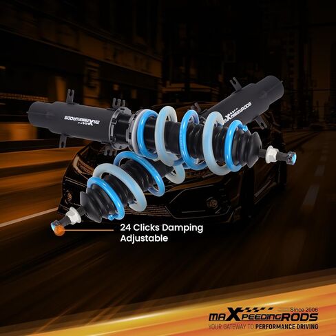 Maxpeedingrods Coilover لسيارة VW Golf Mk5 2003-2009، لسيارة Golf Mk6 2009-2012، لسيارة VW Jetta MK5 2005-2011، Jetta MK6 2011-2019، 24 مستوى من الدعامات القابلة للتعديل، T6 مجموعات خفض مطورة باللون الأزرق in Kuwait