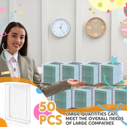 100 Pcs Clear Box for Greeting Cards 5.39 x 7.36 x 1 Inches Clear Plastic Photo Storage Box Greeting Card Storage Rectangle Small Clear Boxes for Favors, Ideal for Cards Photos Organization in Saudi Arabia