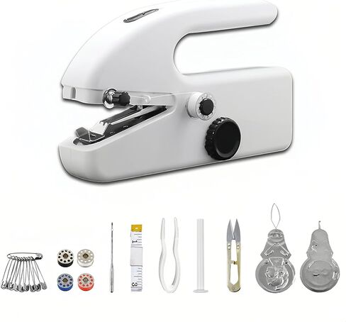 Handheld Sewing Machine for Beginners, Portable Mini Sewing Machine with Two Speed Modes, Simple and Easy to Operate, Quick Sewing Speed, Suitable for Clothing, Fabrics and Fast Home Maintenance in Saudi Arabia