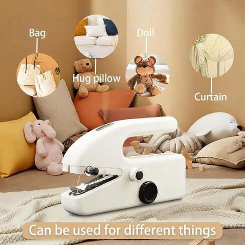 Handheld Sewing Machine for Beginners, Portable Mini Sewing Machine with Two Speed Modes, Simple and Easy to Operate, Quick Sewing Speed, Suitable for Clothing, Fabrics and Fast Home Maintenance in Saudi Arabia