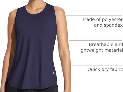 BALEAF Women's Workout Tank Top Racerback Tops Sleeveless Running Shirts Loose Fit Yoga Athletic Gym Sports in Kuwait