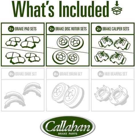 أجزاء فرامل Callahan CCK04261 [4] فرجار أمامي + خلفي ممتاز OE + [4] دوارات محفورة/مشقوقة + وسادات سيراميك + طقم فرامل الأجهزة in Saudi Arabia
