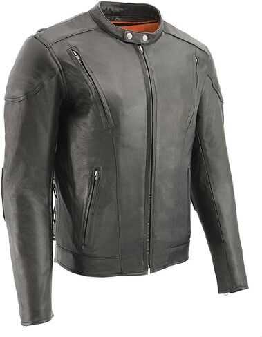 Milwaukee Leather Men's Leather Sporty Scooter Crossover Biker Jacket - LKM1725 in Saudi Arabia