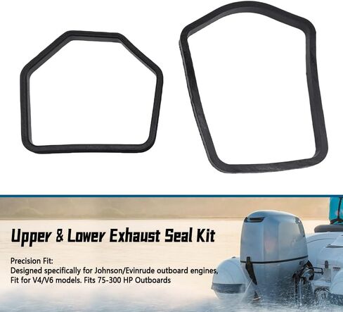 Upper & Lower Exhaust Seal Kit Fit for Johnson Evinrude V4/V6 for ETEC 75 140 150 175 200 225 235 250 300 HP Outboards Gearcase & Exhaust Housing Seals Replaces 320936 320961 in Saudi Arabia