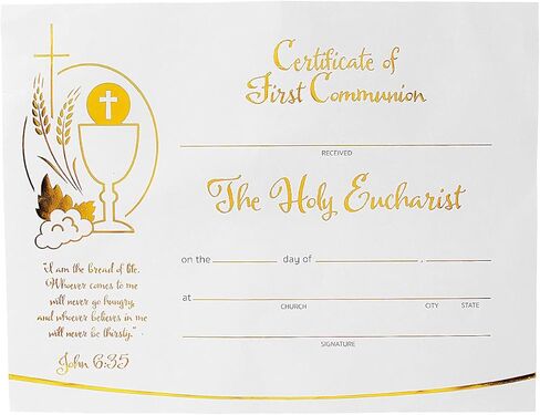 Fun Express First Communion Certificates - 30 Pieces - White & Gold in Saudi Arabia