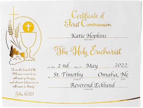 Fun Express First Communion Certificates - 30 Pieces - White & Gold in Saudi Arabia