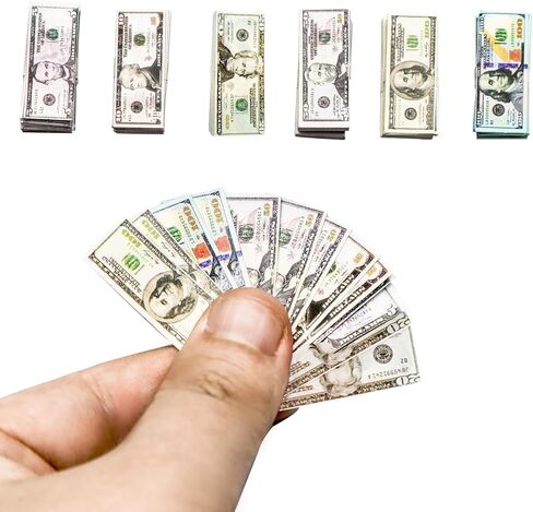 550PCS Miniature Scene Model 100 Dollar Bills for Dollhouse 1:12 Dollar Bills for Dollhouse Accessories in Saudi Arabia