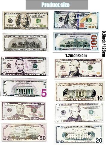 550PCS Miniature Scene Model 100 Dollar Bills for Dollhouse 1:12 Dollar Bills for Dollhouse Accessories in Saudi Arabia