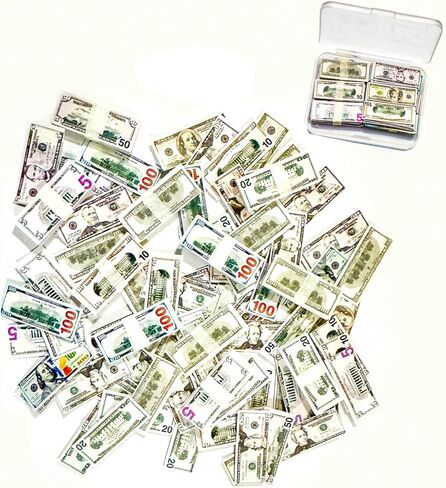 550PCS Miniature Scene Model 100 Dollar Bills for Dollhouse 1:12 Dollar Bills for Dollhouse Accessories in Saudi Arabia