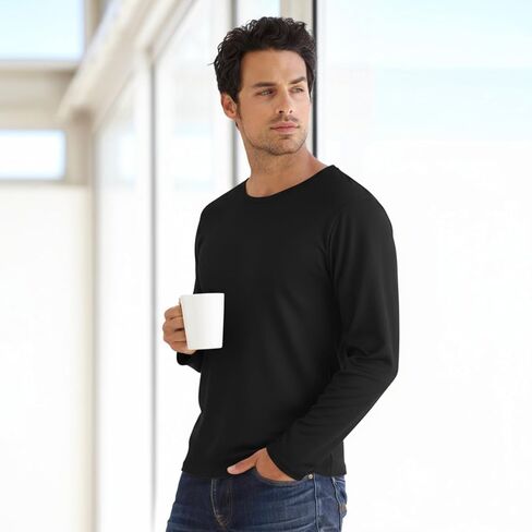 Patelai 3 Pack Thermal Underwear for Men Top Crew Neck Long Sleeve Shirt Fleece Lined Base Layer for Cold Weather in Saudi Arabia