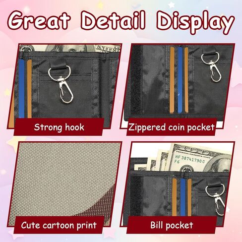 3 Packs Kids Wallet Bulk, Mini Trifold Coin Purse Cartoon Wallet, RFID Blocking Wallet, Front Pocket Wallet with Zipper for Kids, Canvas Outdoor Sports Wallets with Magic Sticker - Cars in Saudi Arabia