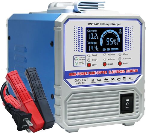 Battery Chargers Automobile 12 Volt & 24V Smart Automatic Car Battery Charger,Maintainer with Auto Shutoffs, Repair/Winter Mode,Trickle Charger for Automotive,Truck,Motorcycle,RV,AGM in Saudi Arabia