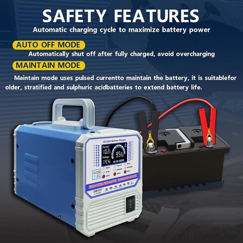 Battery Chargers Automobile 12 Volt & 24V Smart Automatic Car Battery Charger,Maintainer with Auto Shutoffs, Repair/Winter Mode,Trickle Charger for Automotive,Truck,Motorcycle,RV,AGM in Saudi Arabia