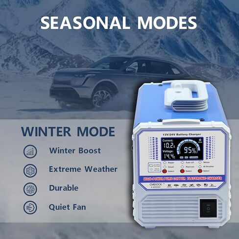 Battery Chargers Automobile 12 Volt & 24V Smart Automatic Car Battery Charger,Maintainer with Auto Shutoffs, Repair/Winter Mode,Trickle Charger for Automotive,Truck,Motorcycle,RV,AGM in Saudi Arabia
