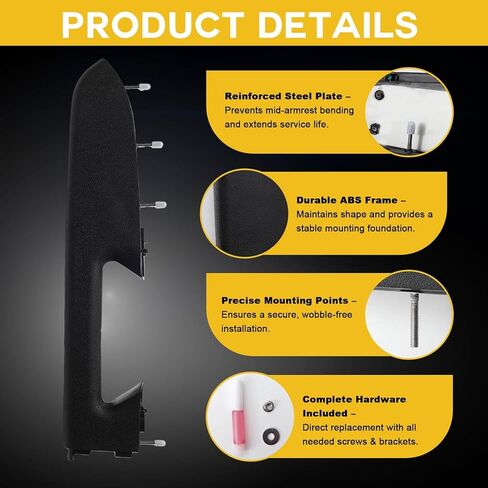 22818465 Front Left Driver Side Armrest Repair Kit Fit for Chevy Silverado/GMC Sierra 1500 2500HD 3500HD 2010–2014 Door Panel Armrest with Handle Below - Color Black in Saudi Arabia
