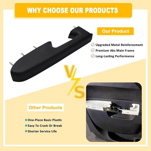 22818465 Front Left Driver Side Armrest Repair Kit Fit for Chevy Silverado/GMC Sierra 1500 2500HD 3500HD 2010–2014 Door Panel Armrest with Handle Below - Color Black in Saudi Arabia