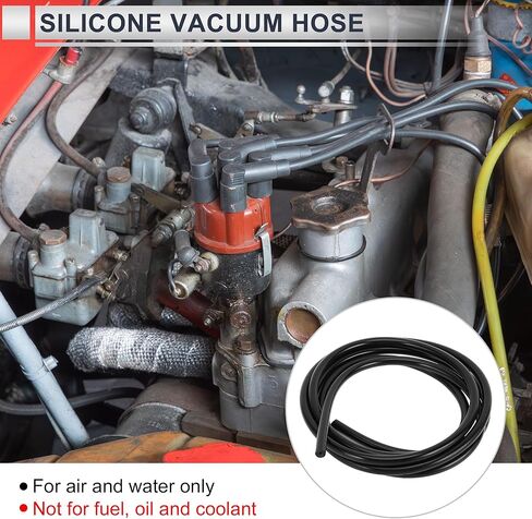 1 Pcs Universal Silicone Vacuum Tubing Hose High Temperature 6.6FT 1/16" 2mm ID 3mm Thickness Automotive Vacuum Line 130PSI Max Pressure Black Silicone in Saudi Arabia