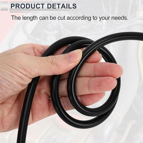 1 Pcs Universal Silicone Vacuum Tubing Hose High Temperature 6.6FT 1/16" 2mm ID 3mm Thickness Automotive Vacuum Line 130PSI Max Pressure Black Silicone in Saudi Arabia