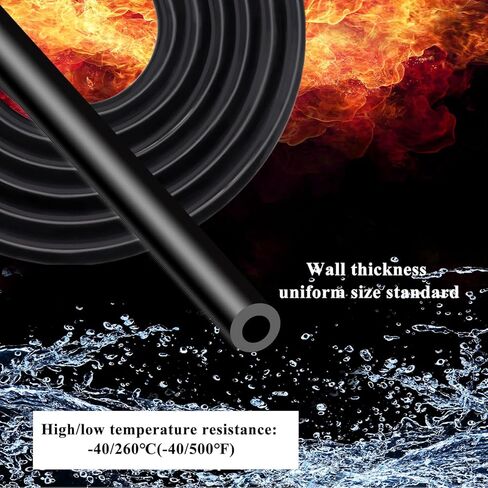 Taiss 6.6FT Vacuum Hose Automotive,1/8 5/32 3/16 1/4 5/16 3/8 Inch High Performance 130PSI Vacuum Lines Automotive Kit High Temperature Silicone Vacuum Tube(3mm 4mm 5mm 6mm 8mm 10mm) in Saudi Arabia