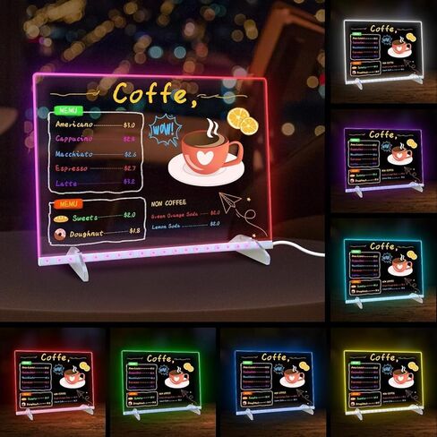 Portable LED Note Board with 7 Colors，Luminous Drawing Board，Light Board for Drawing，Adjustable Modes，Graffiti board12 X8 Drawing Board, Gift/Classroom/Office/Kids Birthday and Christmas Gifts in Saudi Arabia