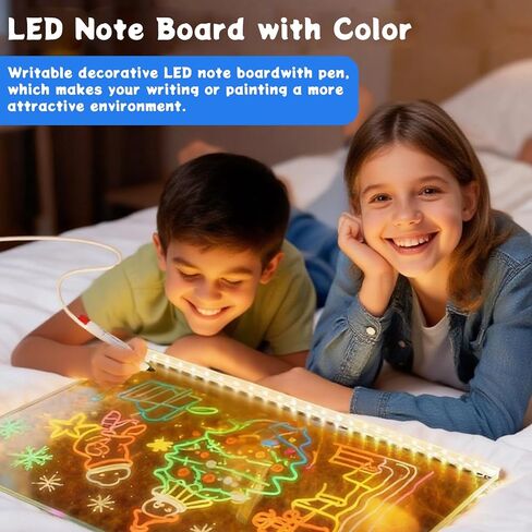 Portable LED Note Board with 7 Colors，Luminous Drawing Board，Light Board for Drawing，Adjustable Modes，Graffiti board12 X8 Drawing Board, Gift/Classroom/Office/Kids Birthday and Christmas Gifts in Saudi Arabia